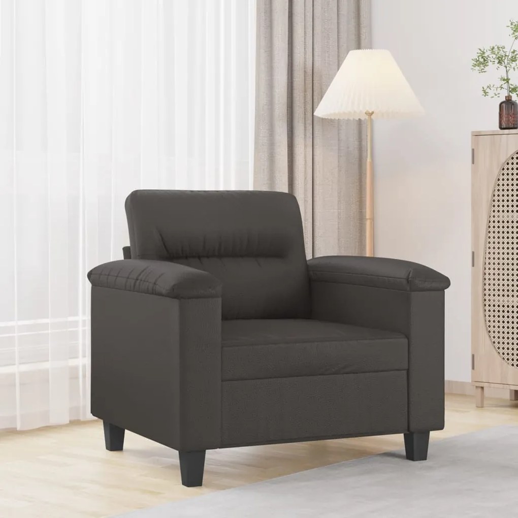 349242 vidaXL Canapea de o persoană, gri, 60 cm, piele ecologică