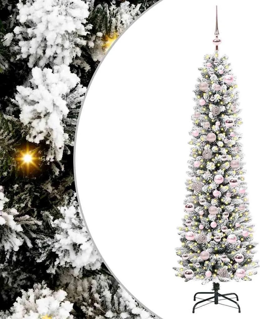 vidaXL Brad de Crăciun artificial Alb 180 cm PVC și metal și plastic