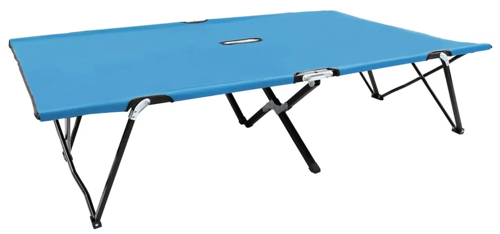 vidaXL Șezlong pliabil pentru 2 persoane, albastru, oțel