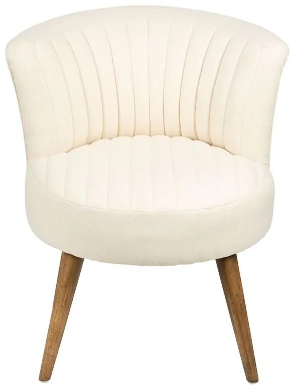Scaun dining, crem, din lemn de cauciuc si textil, Demeure