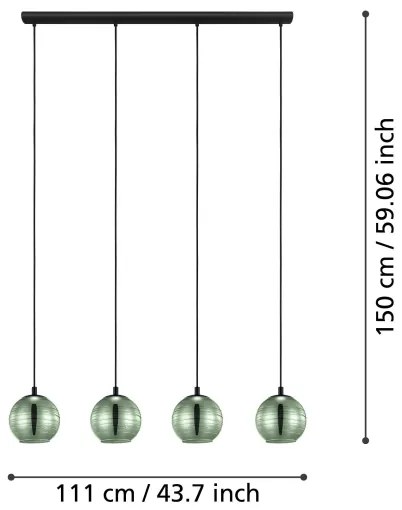 Lustră pe cablu LEMORIETA 4xE27/40W/230V Eglo 39686