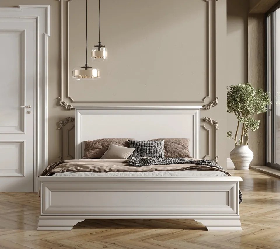 Dormitor LUXERA, Varianta 1, Dulap 5 Usi si 2 Sertare, MDF Alb Alpin