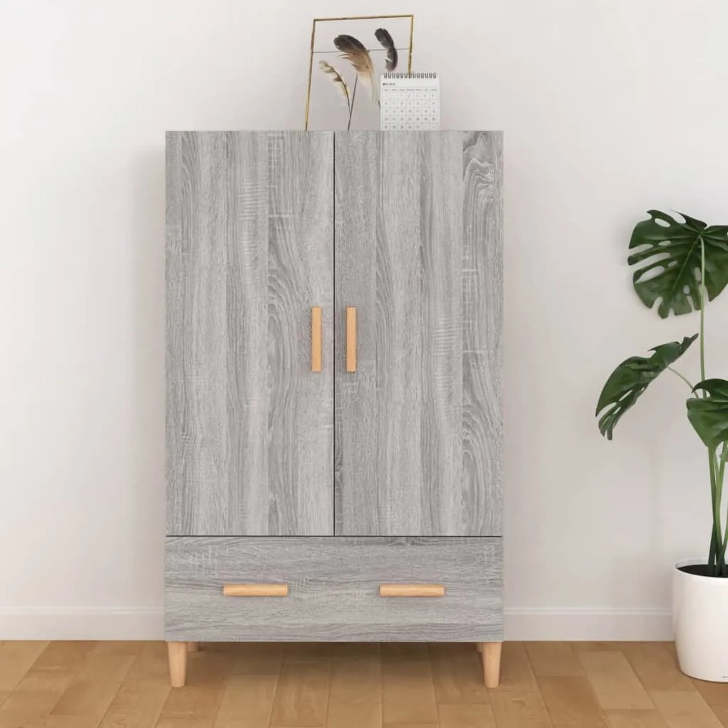 817472 vidaXL Dulap înalt, gri sonoma, 70x31x115 cm, lemn compozit