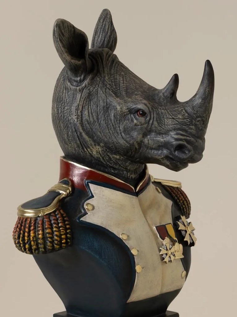 Statuie decorativa bust de rinocer " Napoleonian "