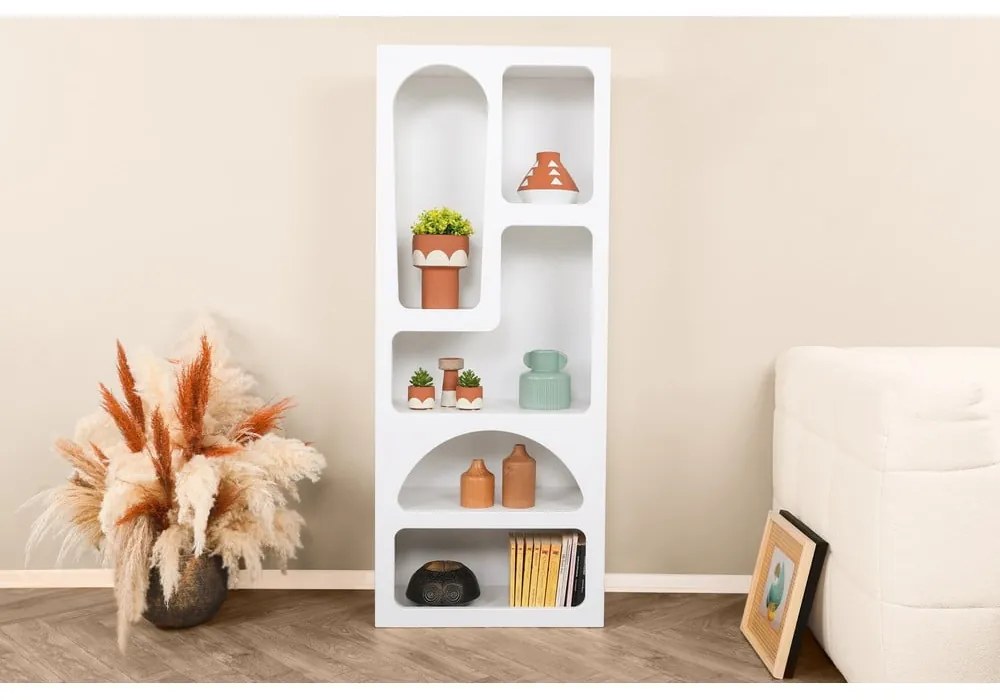 Bibliotecă albă 60x150 cm Lorin – Kalune Design