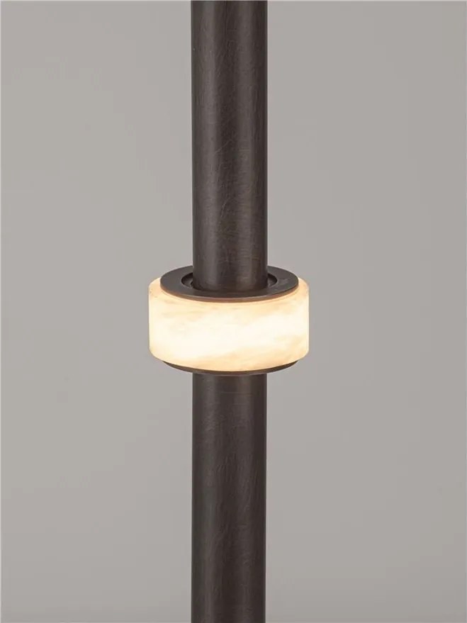 Lampadar tub subtire aluminiu gri inchis si alabastru LED MARLOW