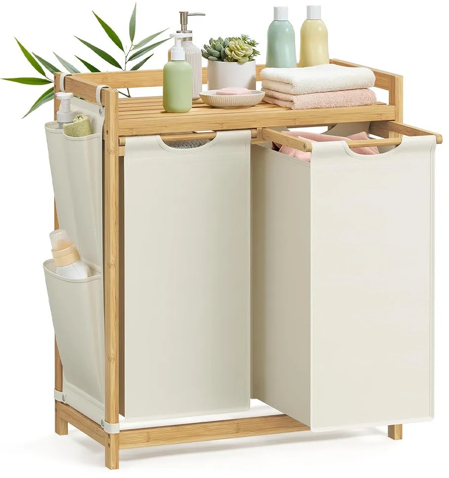 Coș de rufe cu două compartimente