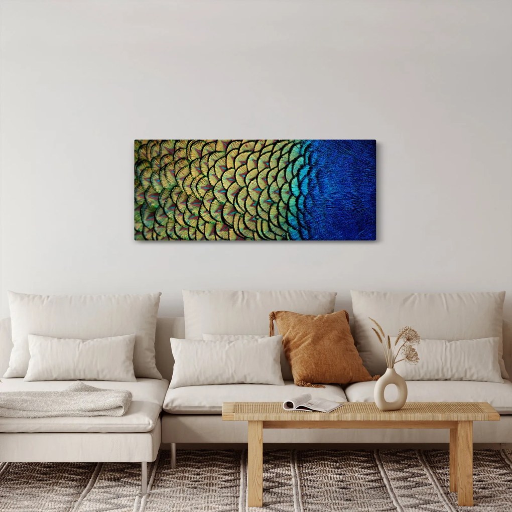 Tablou - Pene de păun (120x50 cm)