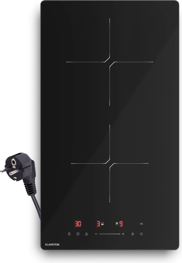Klarstein PowerGlide plită cu inducție | Modernă, compactă și puternică | 2 zone de gătit | 3500 W | 30 cm