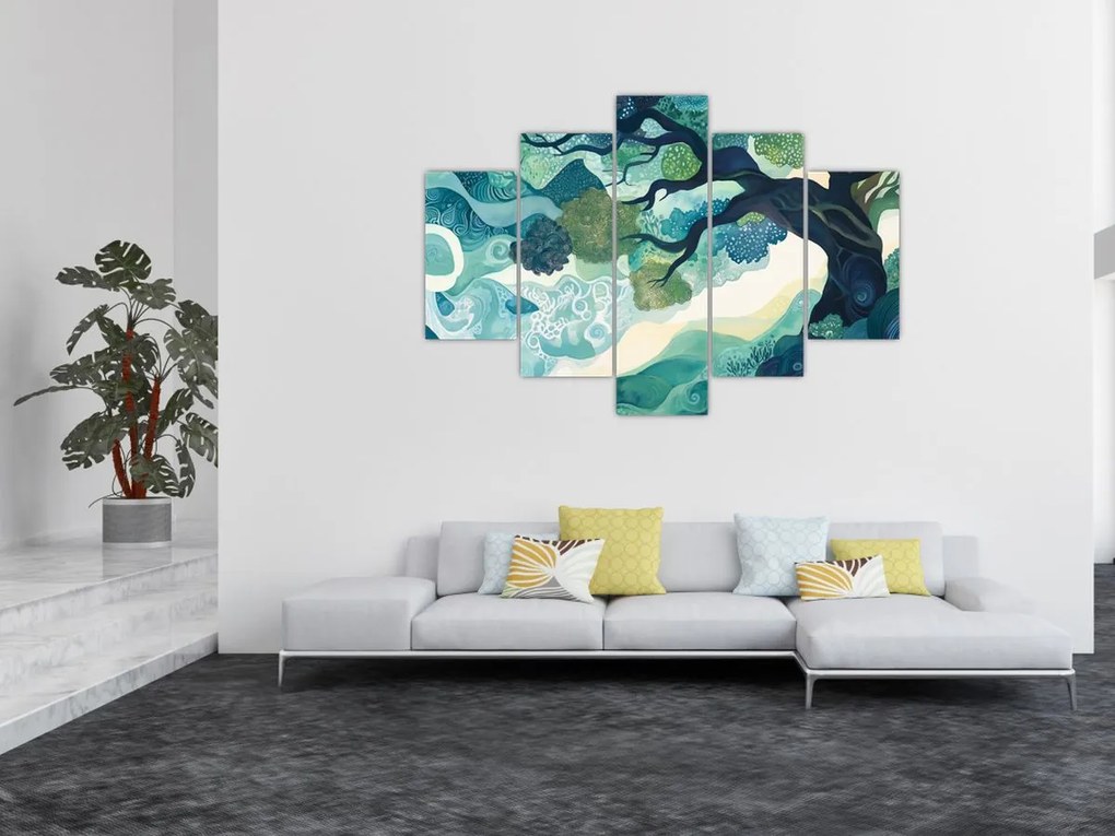 Tablou – Coroană verde a arborelui vieții (150x105 cm)