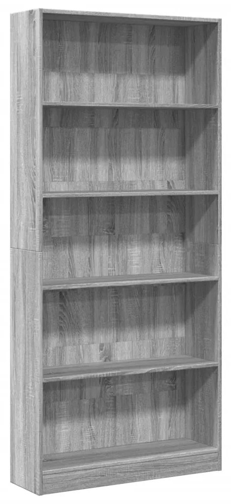 857858 vidaXL Bibliotecă, gri sonoma, 80x24x176 cm, lemn prelucrat