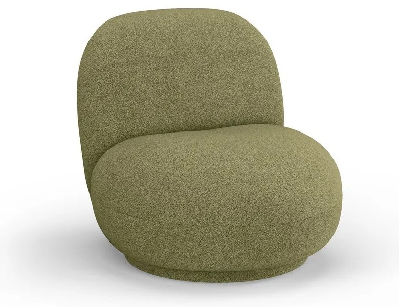 Fotoliu verde cu tapițerie din stofă bouclé Chuck – Micadoni Home