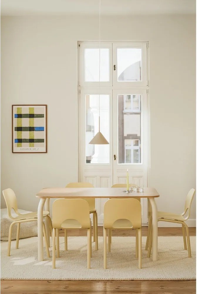 Masă de dining cu blat cu aspect de lemn de stejar 80x140 cm Meko – noo.ma