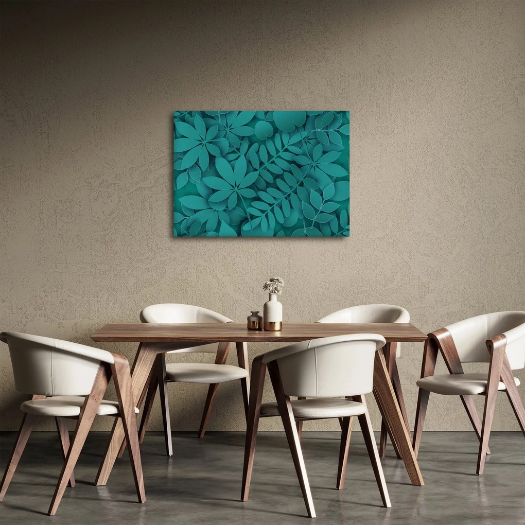 Tablou - Frunze turcoaz (70x50 cm)