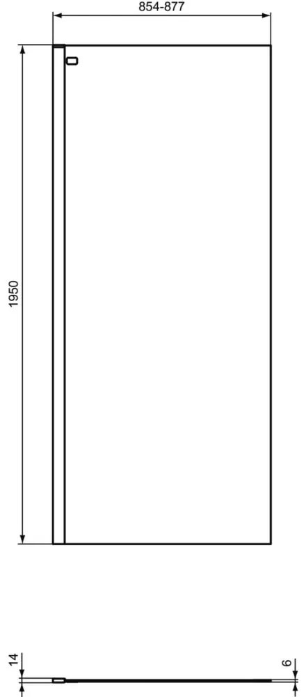 Paravan dus walk-in 90x195 cm Ideal Standard Connect, sticla securizata, profil crom lucios 900x1950 mm