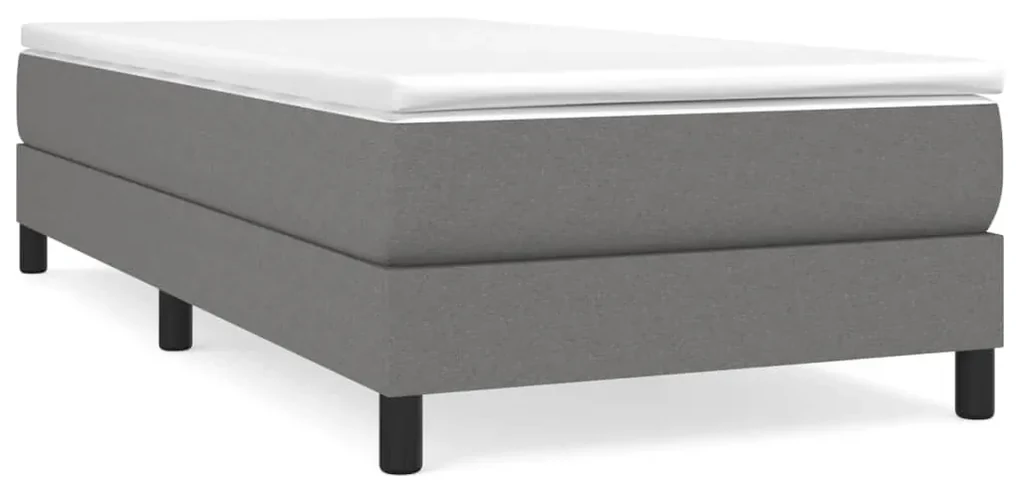 3120493 vidaXL Cadru de pat box spring, gri închis, 100x200 cm, textil