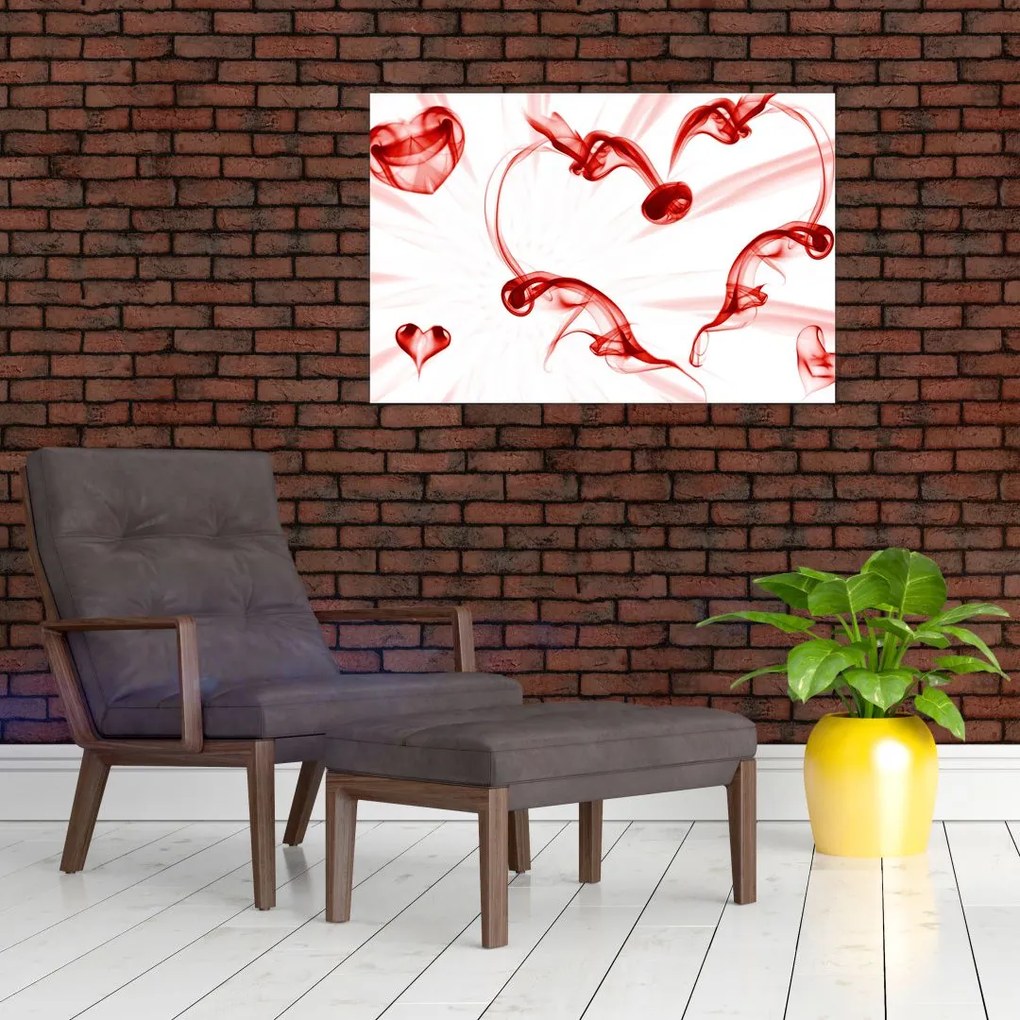 Tablou cu inima din fum (90x60 cm)