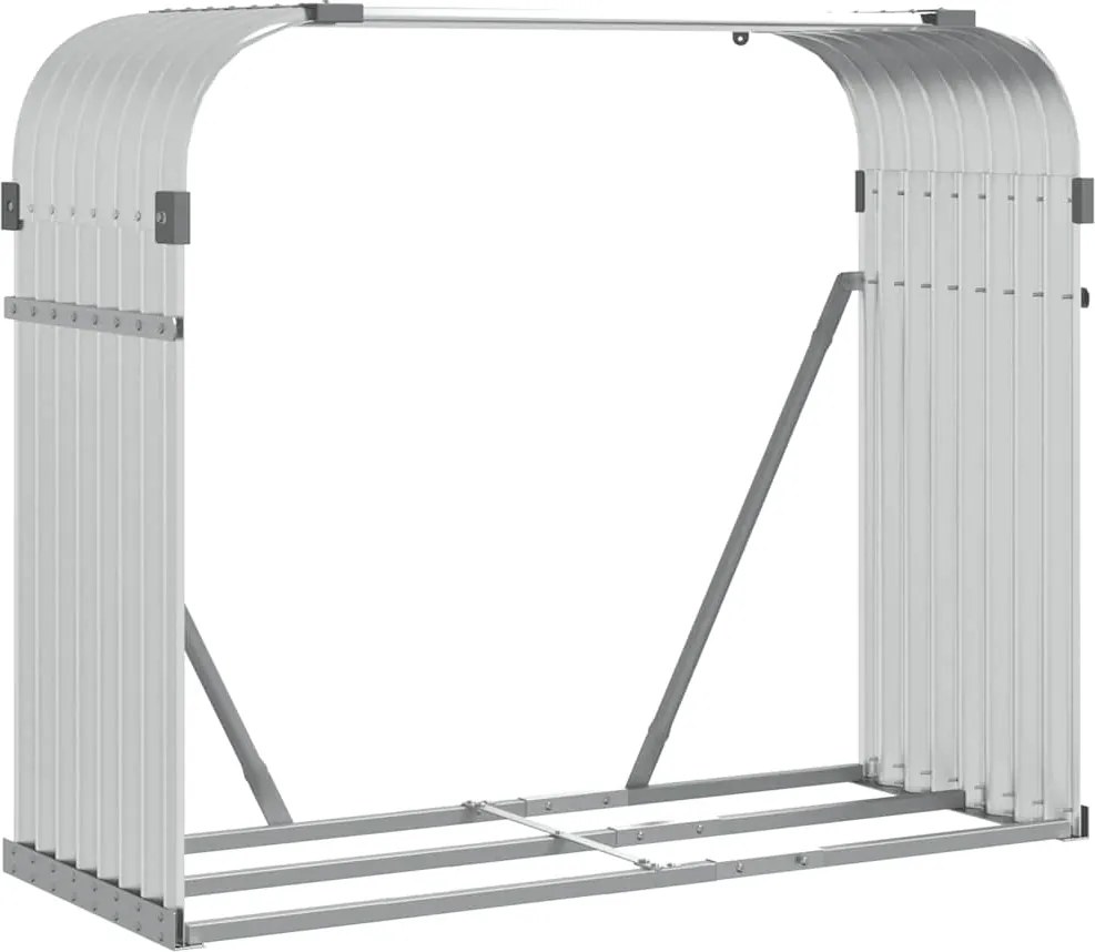 vidaXL Suport pentru bușteni, argintiu, 120x45x100 cm, oțel galvanizat