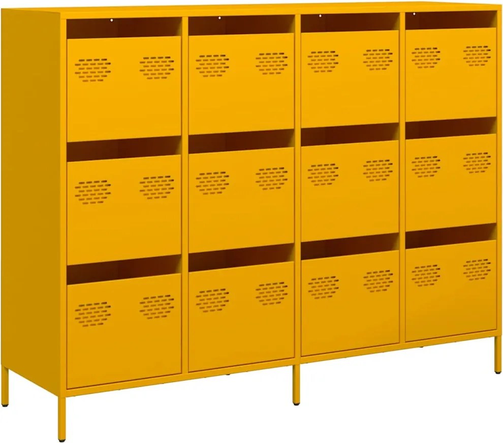 vidaXL Dulap, galben muștar, 135x39x103,5 cm, oțel laminat la rece