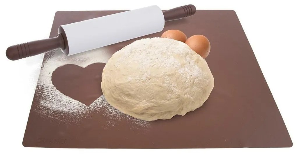 Rolă Orion din silicon pentru aluat 60 x 50 x 0,08 cm, maro, 60 x 50 cm