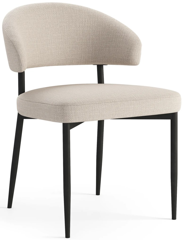 MAZZONI EXPORT IRIS Bej (material Basel 24) - SCAUN MODERN TAPIȚAT PENTRU SALON/SUFRAGERIE LOFT