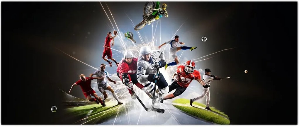 Tablou - Sportivii (120x50 cm)