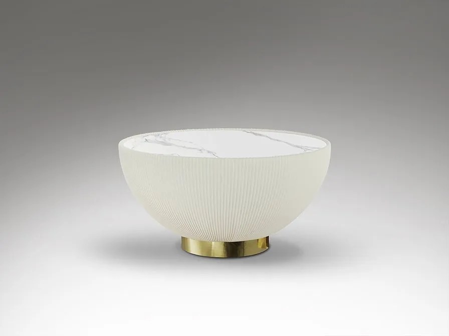 Masuta de cafea design modern Candy alb/alama 71cm