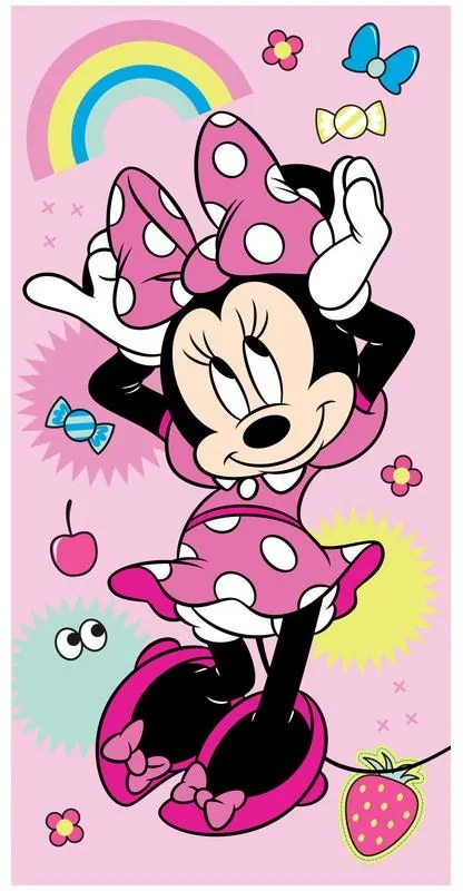 Disney Minnie Prosop de baie Rainbow, prosop de plajă 70x140cm