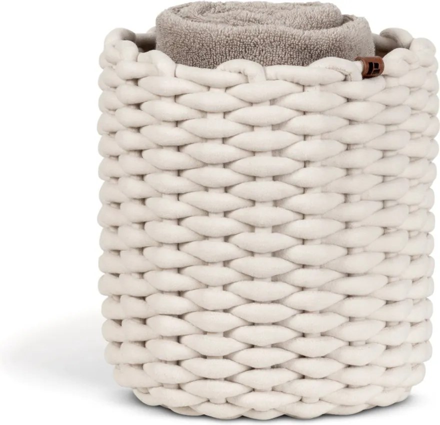 Coș de depozitare din material textil ø 25x25 cm Peach Skin Round M – Bigso