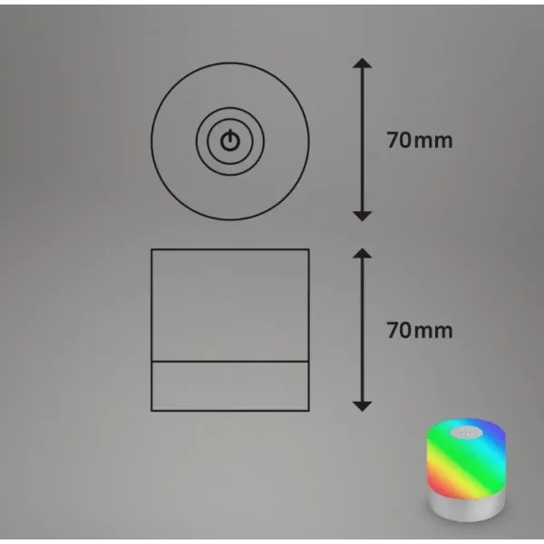 Lampă LED RGB reîncărcabilă de masă Briloner 7462014 LED/1,5W/5V IP44 crom