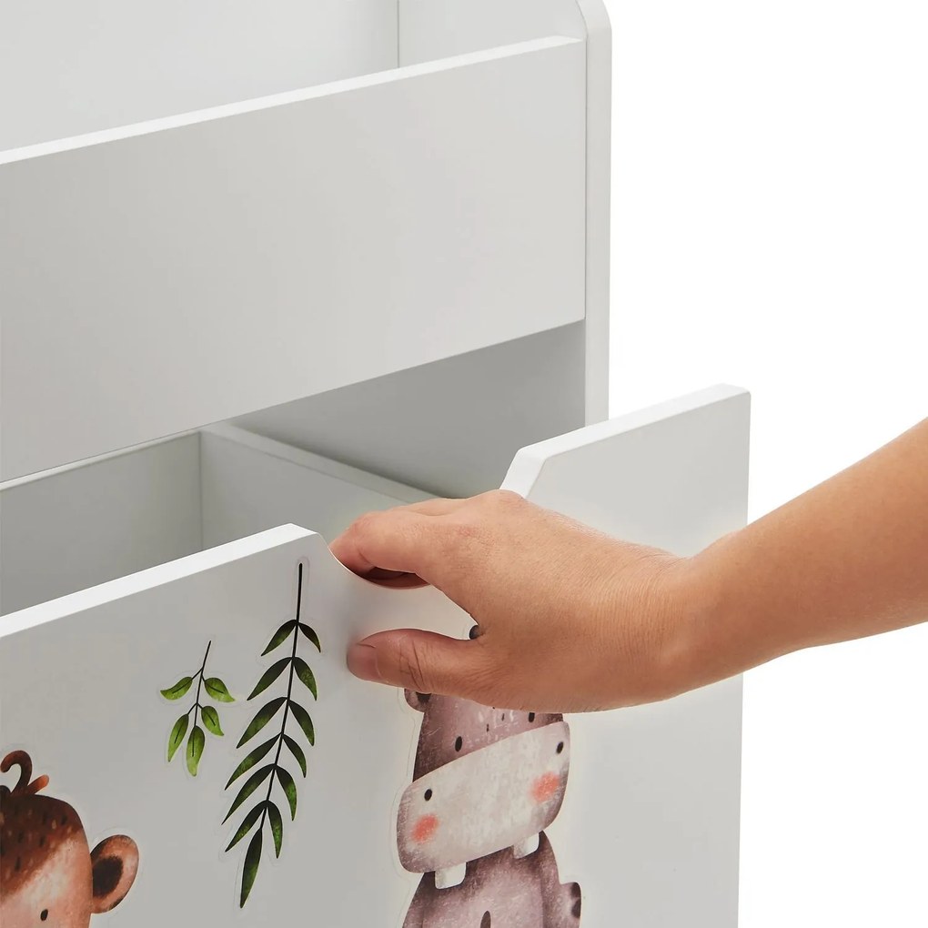 Jusky Bibliotecă din lemn pentru copii - alb