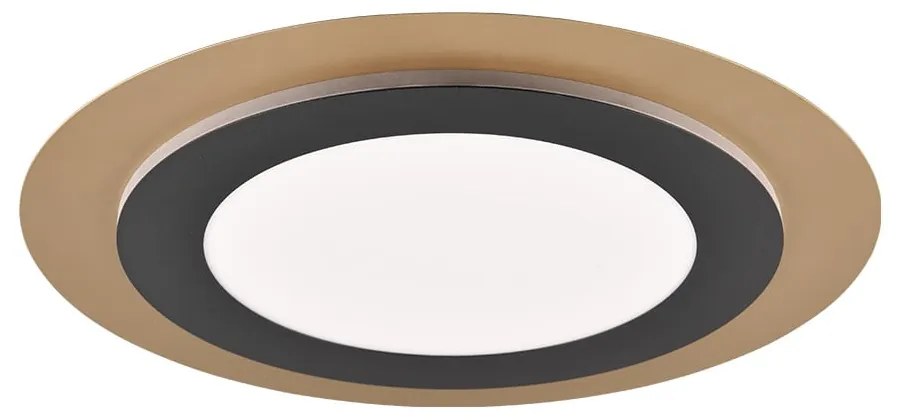 Plafonieră neagră-aurie LED cu intensitate reglabilă ø 45 cm Morgan – Trio