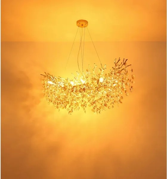 Globo 64138H4G - Candelabru suspendat pe cablu QUEENA 16xE14/40W/230V, finisaj auriu