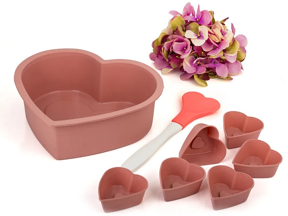 SET FORMA SILICON HEART + 6 FORME BRIOSE + SPATULA