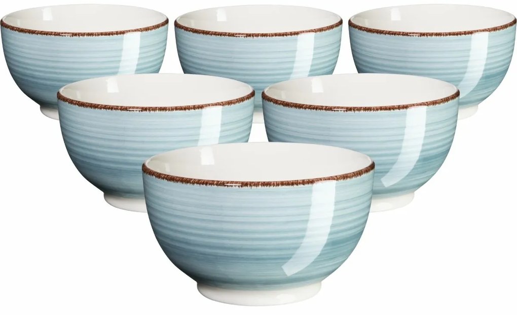 Mäser Set de 6 boluri Bel Tempo 14 cm, albastrudeschis