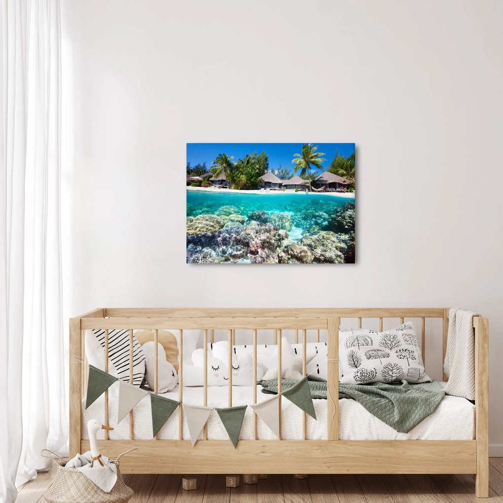 Tablou cu plaja pe insulă tropicală (70x50 cm)