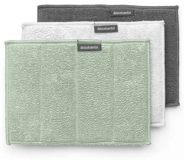 Set 3 lavete curatare si uscare din microfibră Brabantia SinkSide 1005612, 18x23 cm, Multicolor