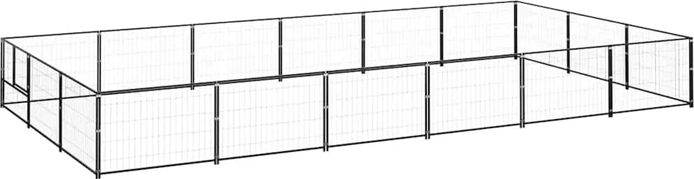 vidaXL Padoc pentru câini, negru, 18 m², oțel