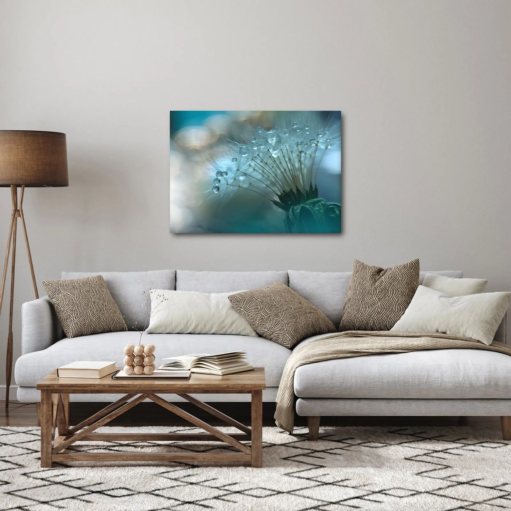 Tablou - păpădie - petrol (70x50 cm)