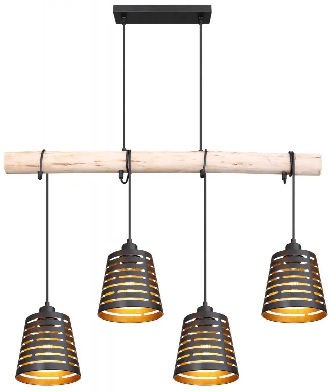 Lustra suspendata design modern ABLONA lemn 15451-4H GL