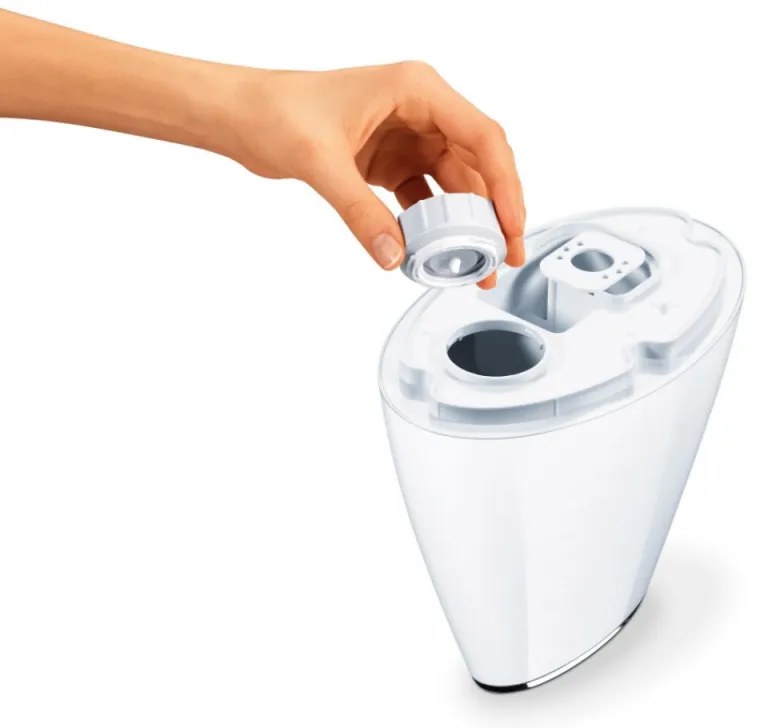 Umidificator de aer cu aromatizare Beurer LB 37, Pаnа la 20 m², 200 ml/h, Indicatori LED, Mod de noapte, Alb