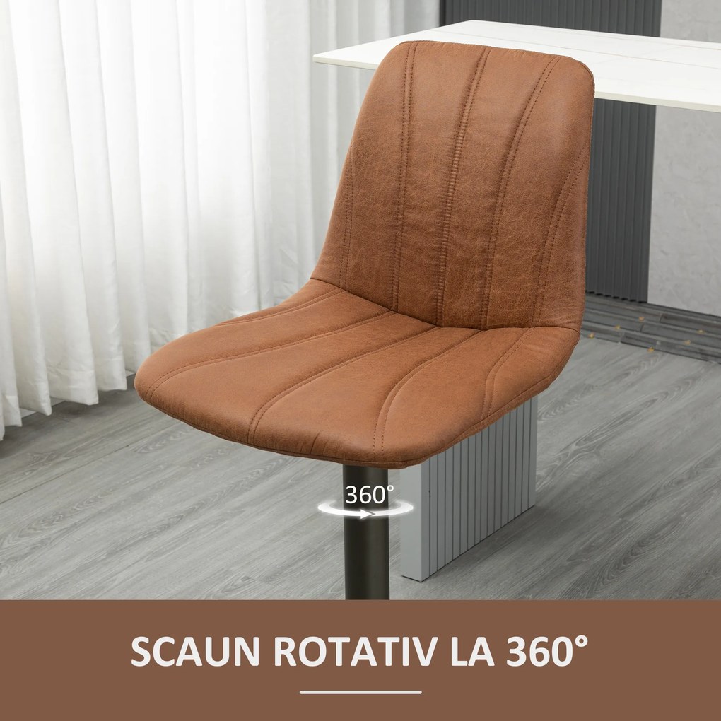 Scaune de bar vintage reglabile, set 2 piese 45x54x96-117cm, maro si gri HOMCOM | Aosom RO