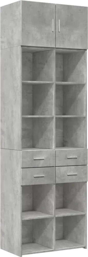 vidaXL Dulap de depozitare, gri beton, 70x42,5x225 cm, lemn prelucrat