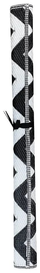 Covor de exterior, cu doua fete, 180x120 cm, alb-negru