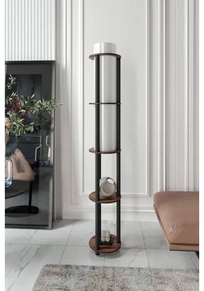 Lampadar cu polițe NOTO, 1xE27/40W/230V, maro/negru