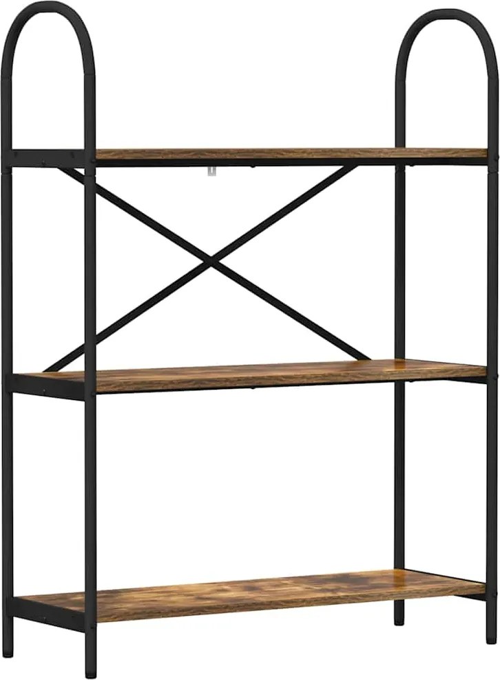 vidaXL Raft pentru cărți Stejar fumuriu 80 x 30 x 109 cm Lemn compozit