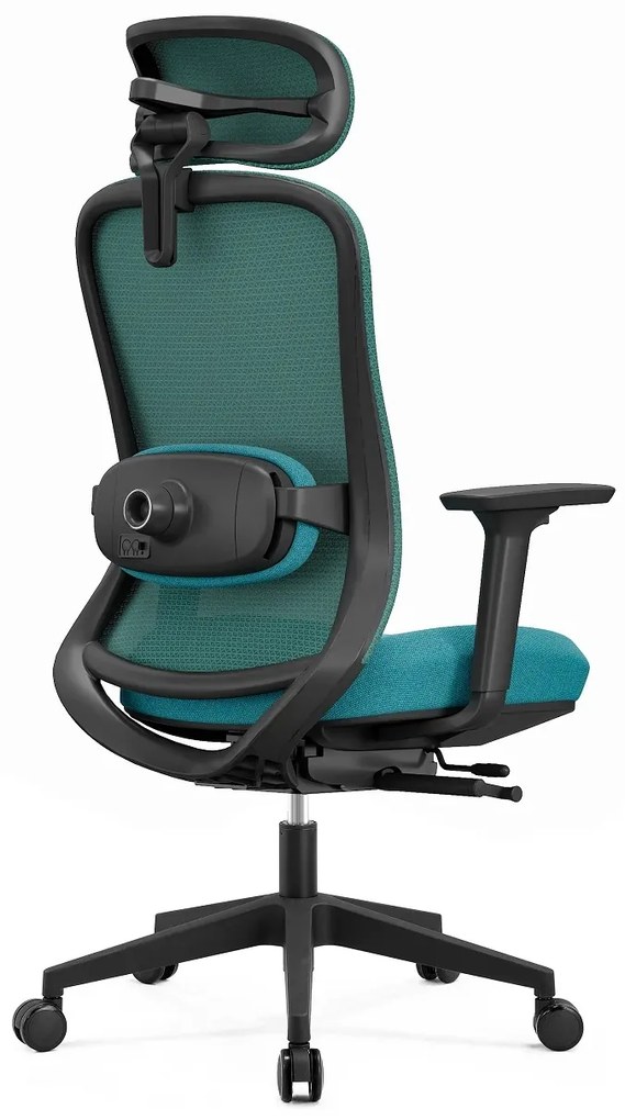 SYNO-H Scaun ergonomic, suport lombar cu Masaj, sezut translatabil, cotiere 3D, tetiera 4D, Mesh/textil, Albastru