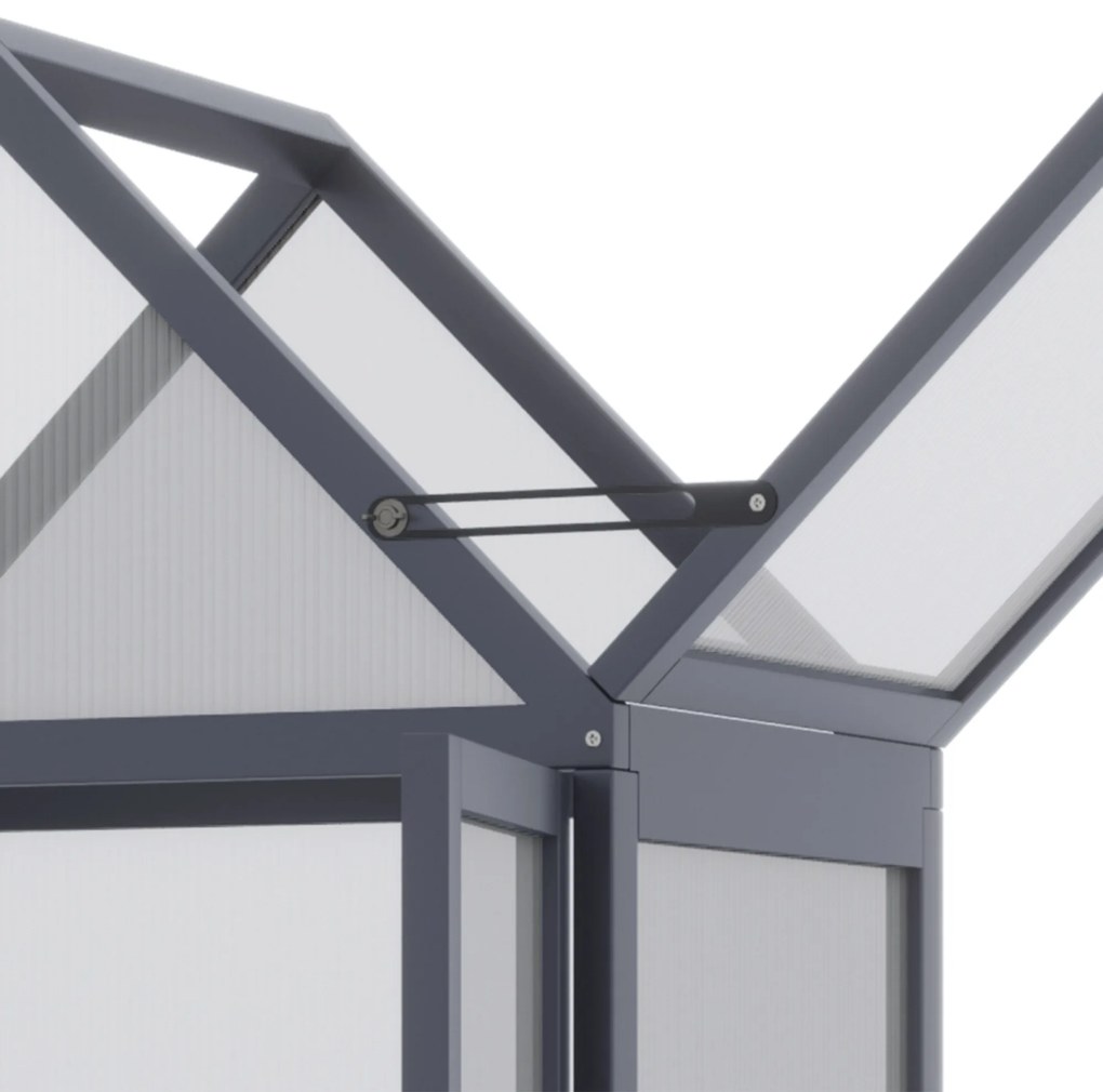 Seră mini Outsunny cu 3 nivele, sere pentru plante cu acoperiș rabatabil, uși duble din lemn, policarbonat rezistent la intemperii, natural, 70,5 x 42 x 132 cm | Aosom Romania