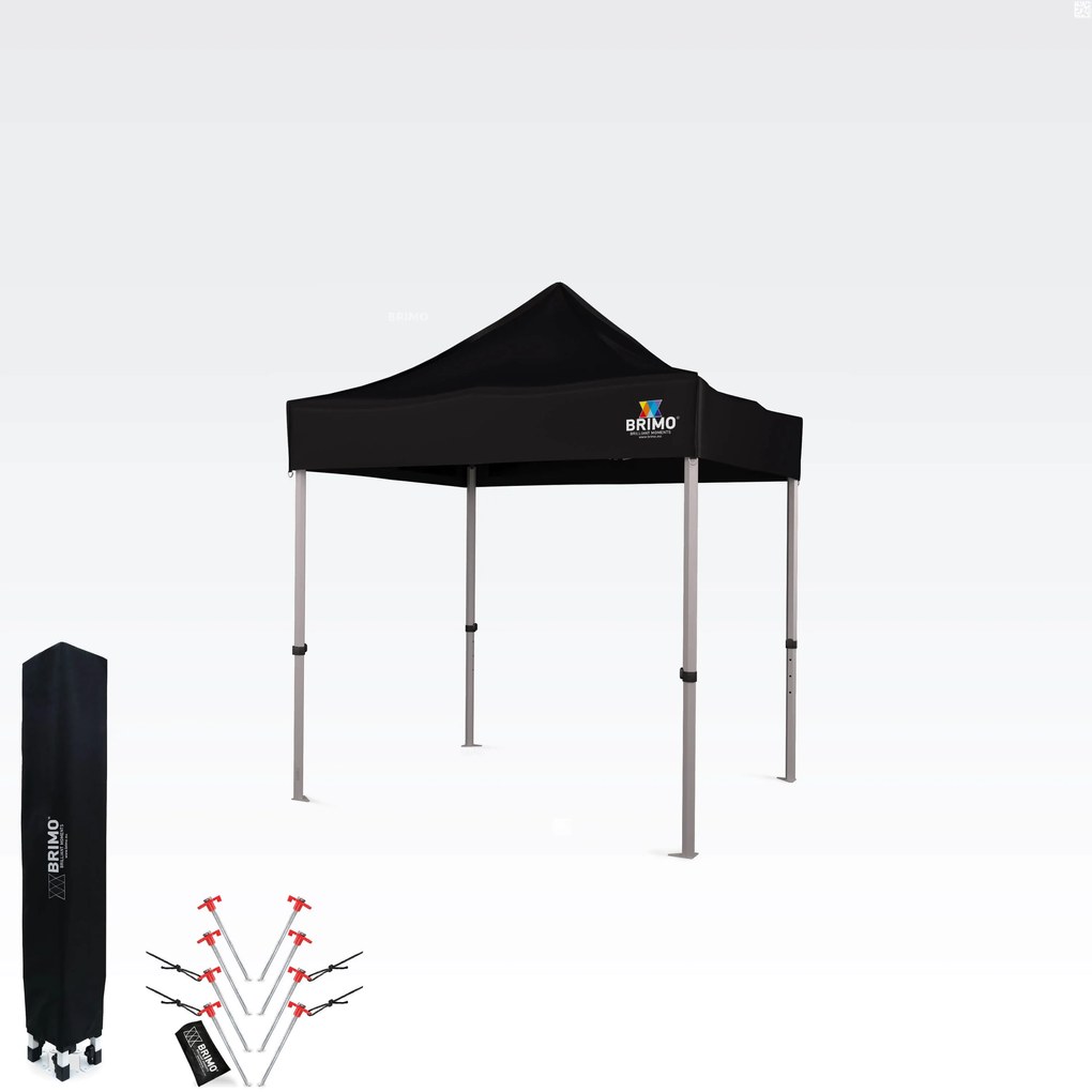 Stand de vânzare pliabil din aluminiu fără pereți | BRIMO Exclusive Alu 2x2 m - fără pereți - Negru