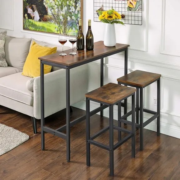 Masa Bar Vintage, Maro Rustic, 100 x 40 x 90 Cm